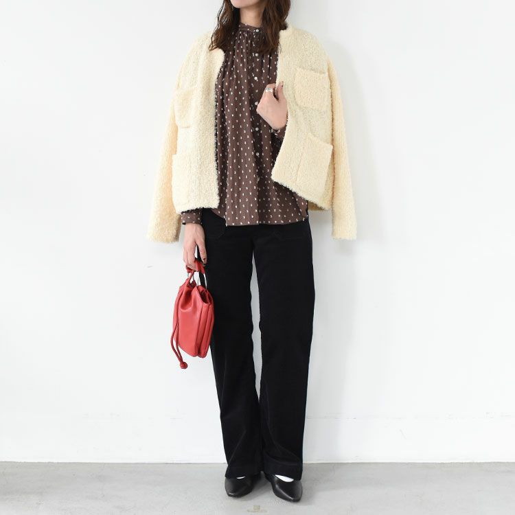 hairly crew neck C/D with pockets ヘアリークルーネックカーディガン ウィズ ポケット