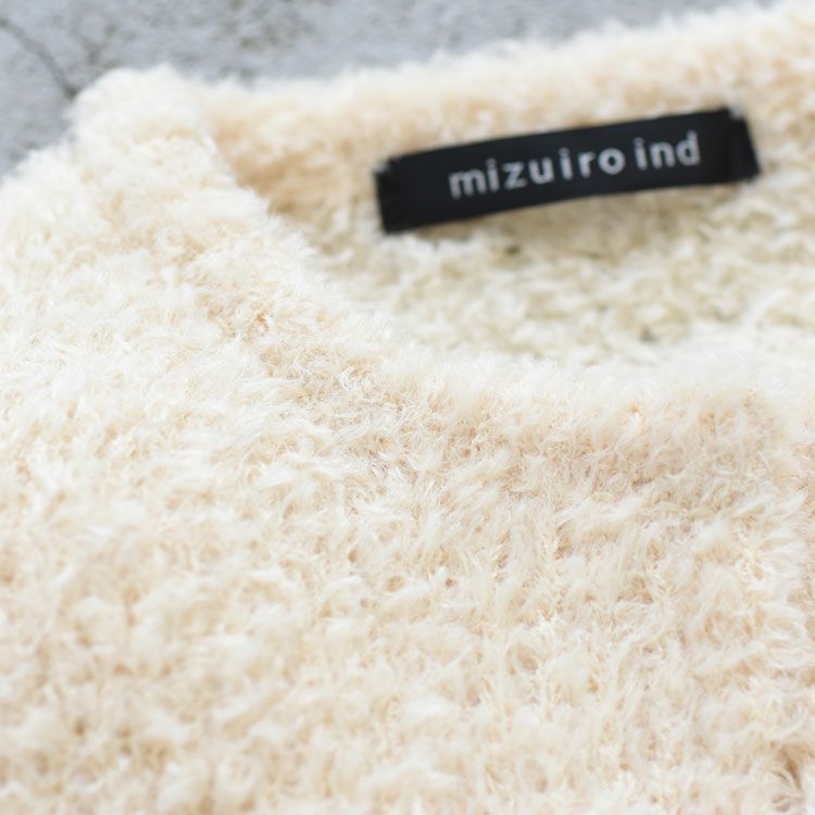 hairly crew neck C/D with pockets ヘアリークルーネックカーディガン ウィズ ポケット