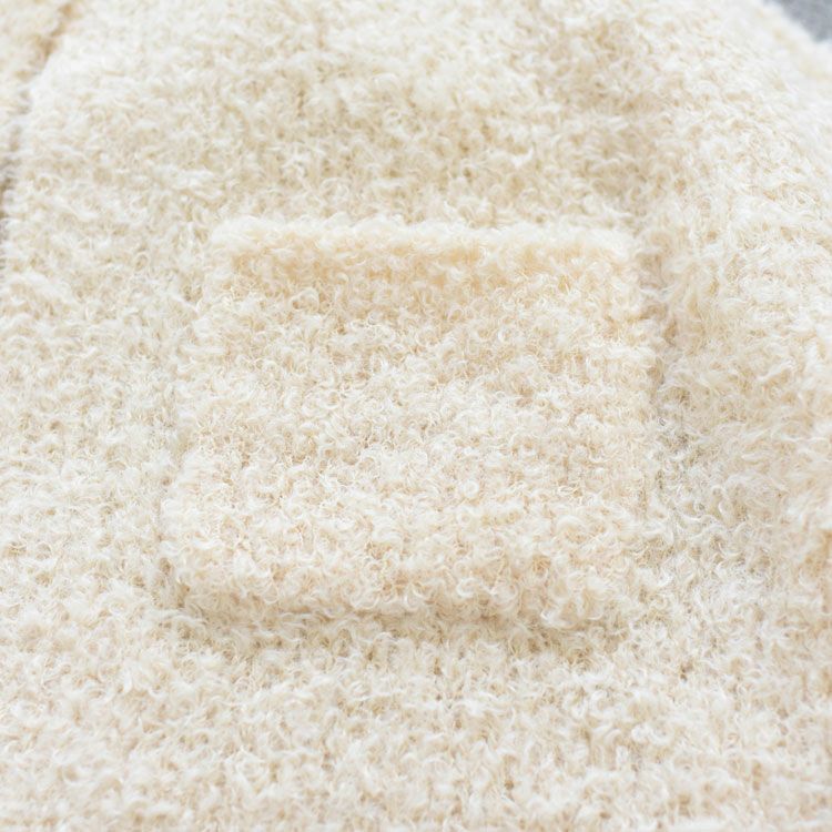 hairly crew neck C/D with pockets ヘアリークルーネックカーディガン ウィズ ポケット