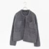 hairly crew neck C/D with pockets ヘアリークルーネックカーディガン ウィズ ポケット