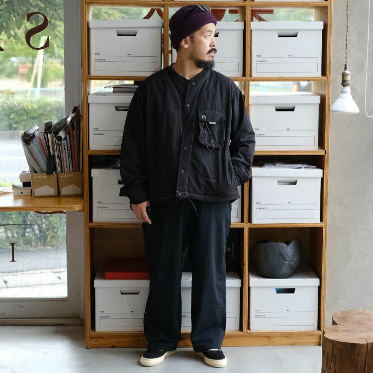 Cotton Nylon Octa collarless shirt jacket コットンナイロン オクタ カラーレスシャツジャケット