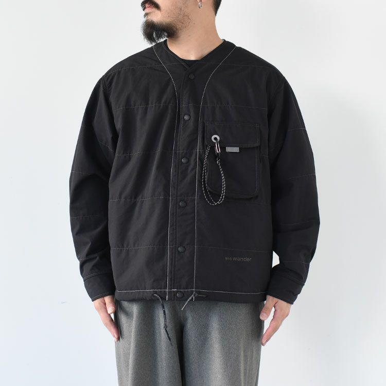 Cotton Nylon Octa collarless shirt jacket コットンナイロン オクタ カラーレスシャツジャケット