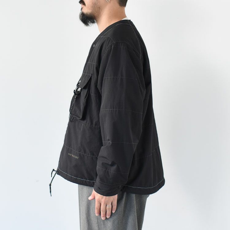 Cotton Nylon Octa collarless shirt jacket コットンナイロン オクタ カラーレスシャツジャケット