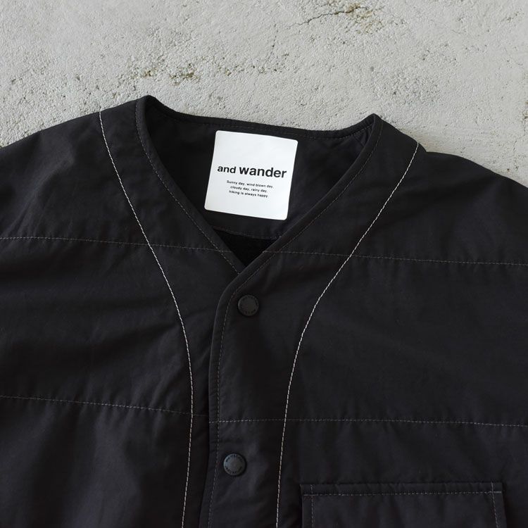 Cotton Nylon Octa collarless shirt jacket コットンナイロン オクタ カラーレスシャツジャケット