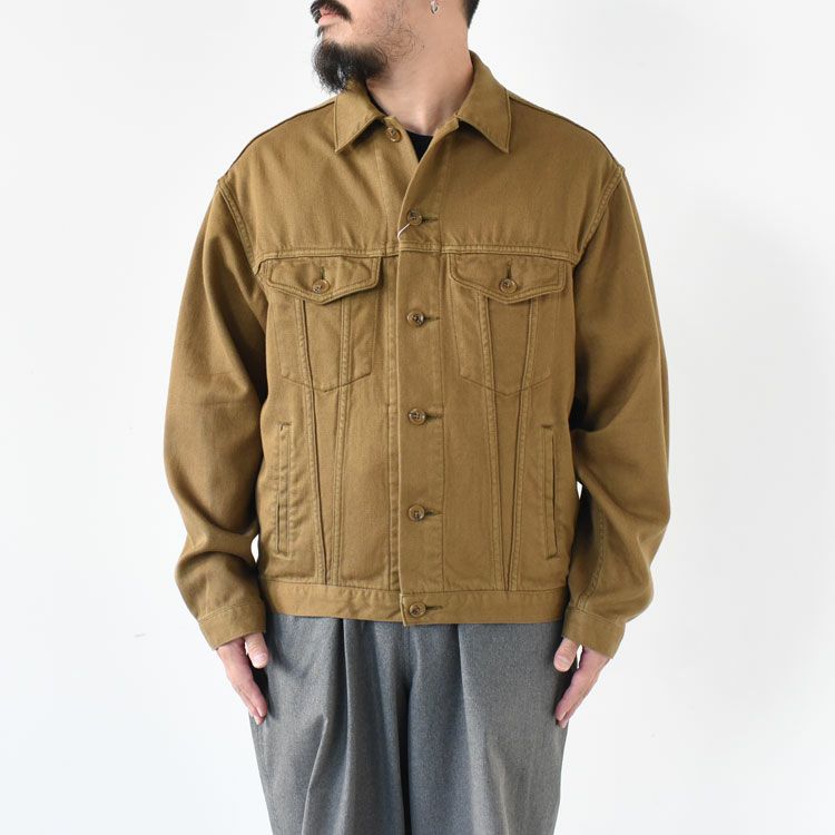 SILKNIZED CHINO TRUCKER JACKET (men) シルクナイズド チノ トラッカージャケット
