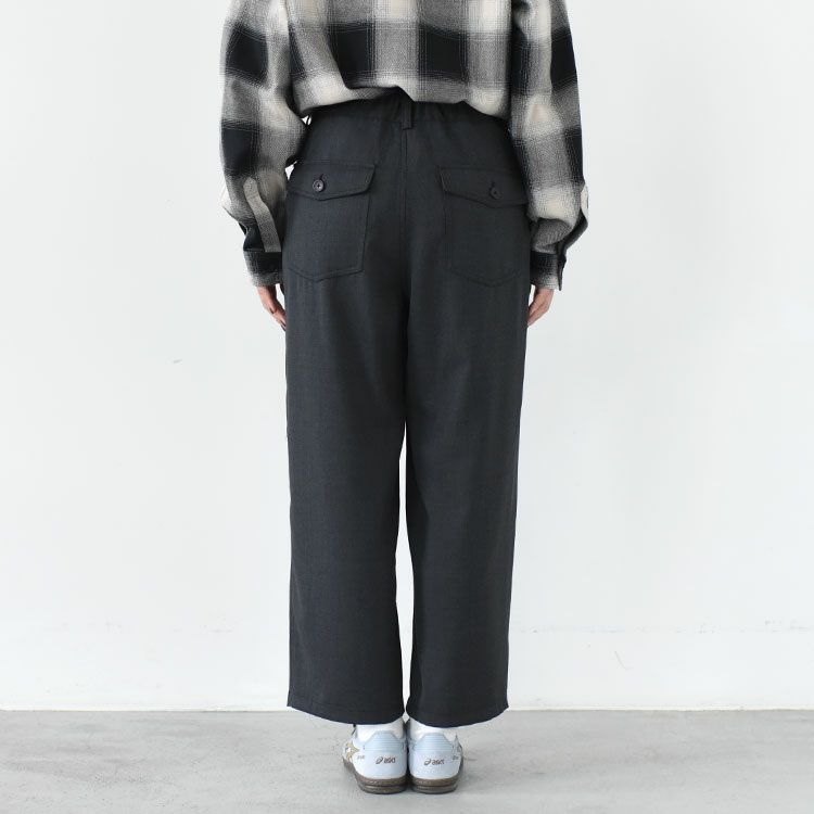 WOOL MIX THREE TUCK WIDE PANTS ウールミックス スリータックワイドパンツ