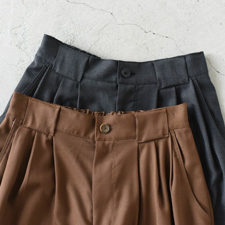 WOOL MIX THREE TUCK WIDE PANTS ウールミックス スリータックワイドパンツ