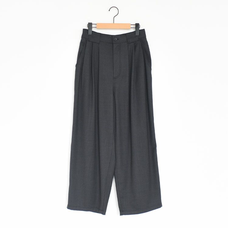 WOOL MIX THREE TUCK WIDE PANTS ウールミックス スリータックワイドパンツ