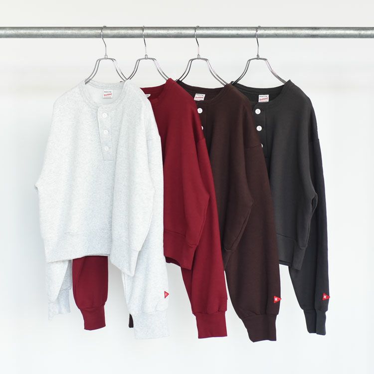 クラシックスウェット　ヘンリーネック長袖