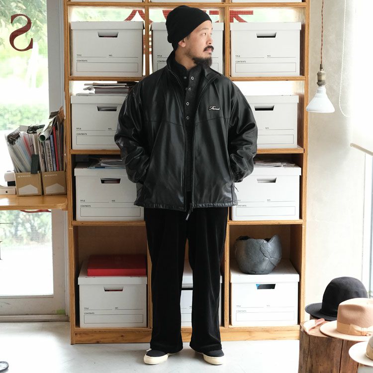 Synthetic Leather Zip Up Jacket シンセティックレザー ジップアップジャケット