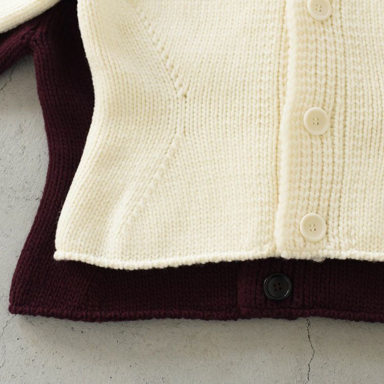 FRENCH MERINO FELT YARN CHUNCKY-KNIT C/D フレンチメリノ フェルトヤーン チャンキーニットカーディガン