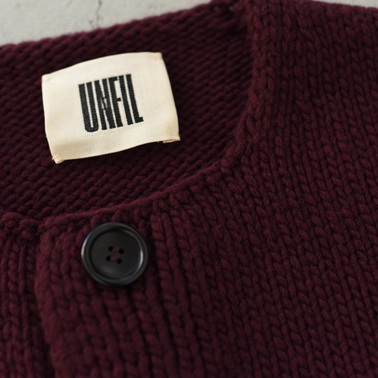 FRENCH MERINO FELT YARN CHUNCKY-KNIT C/D フレンチメリノ フェルトヤーン チャンキーニットカーディガン