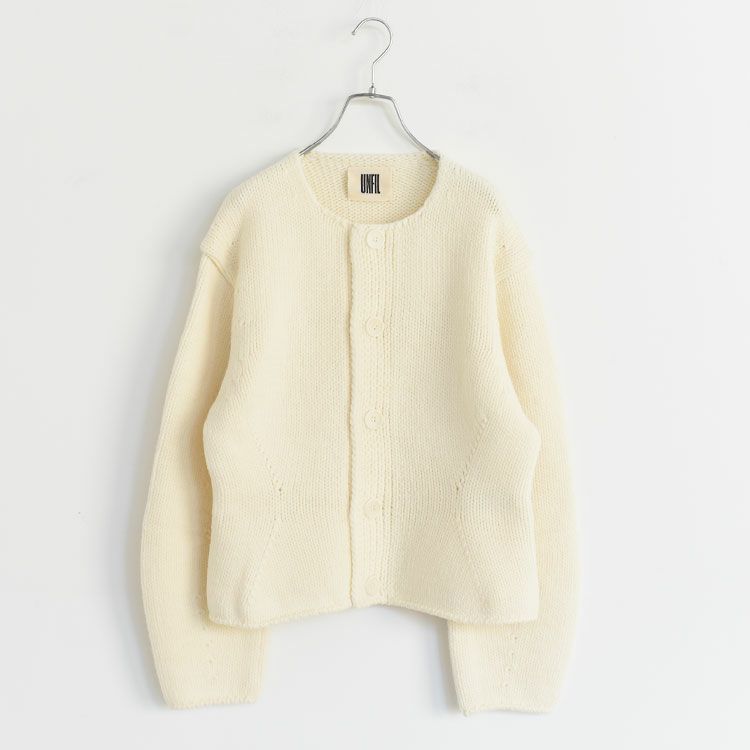 FRENCH MERINO FELT YARN CHUNCKY-KNIT C/D フレンチメリノ フェルトヤーン チャンキーニットカーディガン