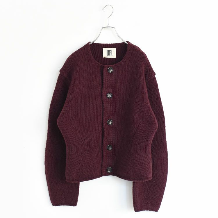 FRENCH MERINO FELT YARN CHUNCKY-KNIT C/D フレンチメリノ フェルトヤーン チャンキーニットカーディガン