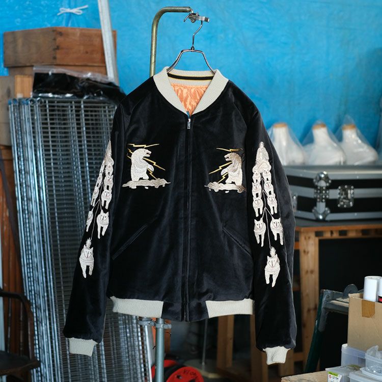 Late 1950s Style Velveteen Souvenir Jacket "POLAR BEAR"×"ALASKA MAP" ベルベットスーベニアジャケット