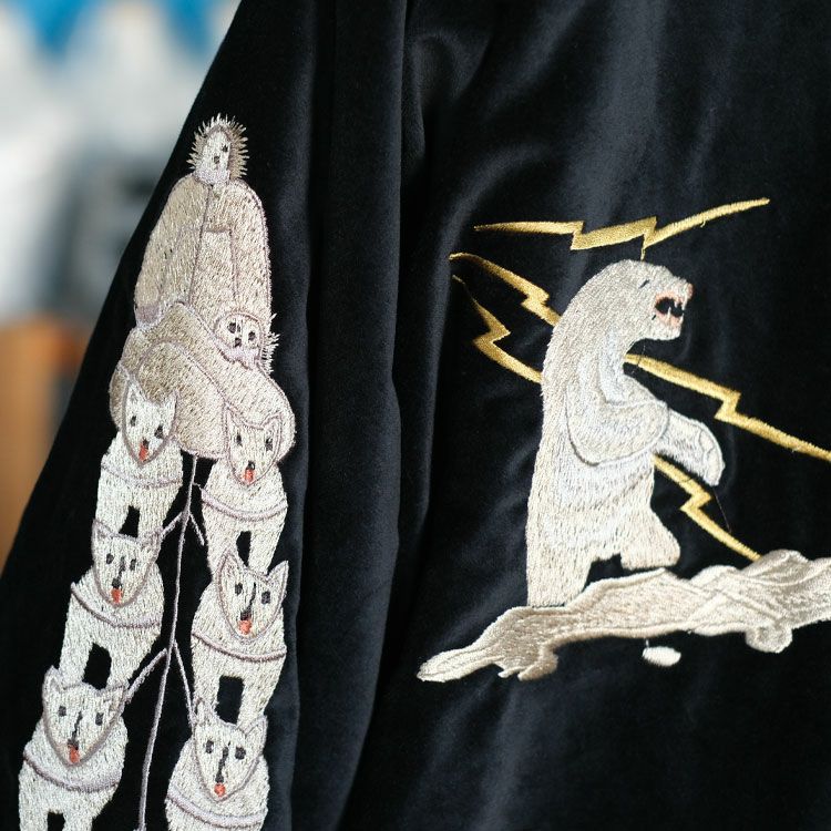 Late 1950s Style Velveteen Souvenir Jacket "POLAR BEAR"×"ALASKA MAP" ベルベットスーベニアジャケット