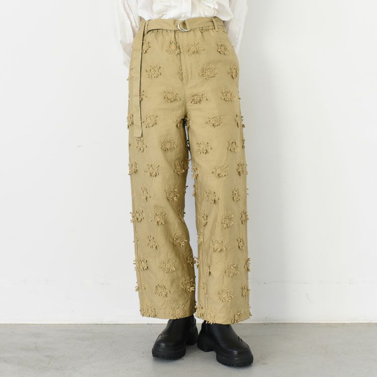 3D embroidery twill easy pants 3Dエンブロイダリーツイルイージーパンツ