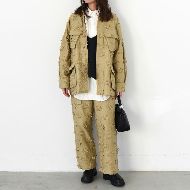 3D embroidery twill easy pants 3Dエンブロイダリーツイルイージーパンツ