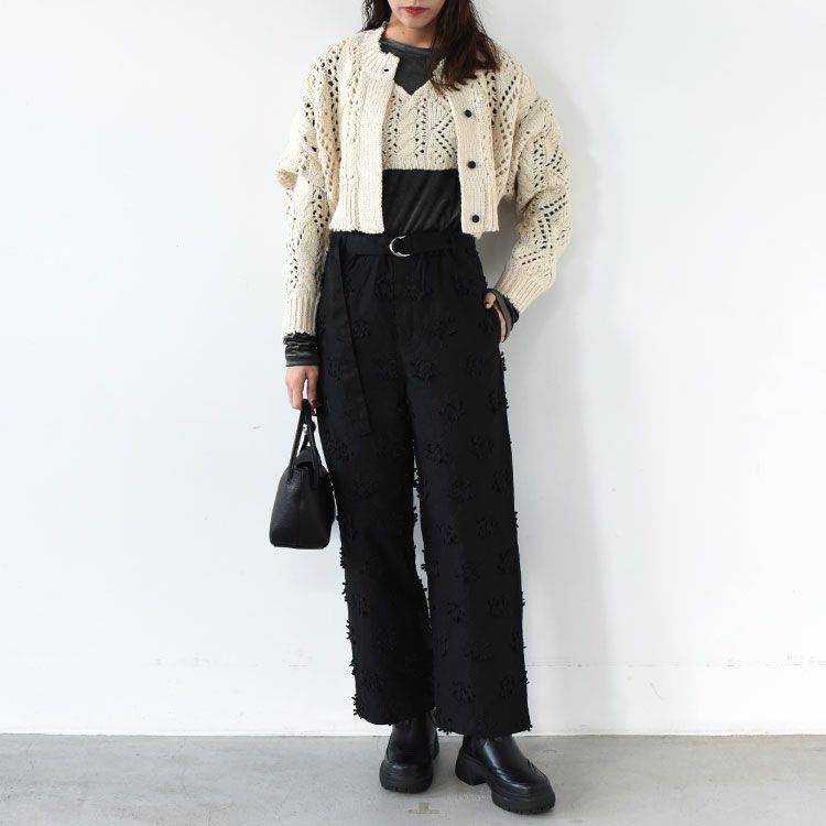 3D embroidery twill easy pants 3Dエンブロイダリーツイルイージーパンツ