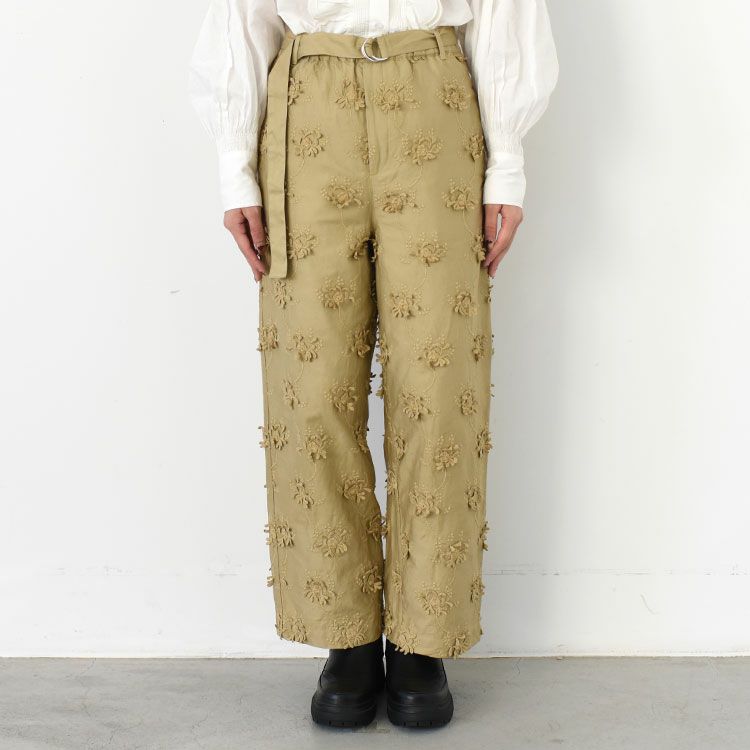 3D embroidery twill easy pants 3Dエンブロイダリーツイルイージーパンツ