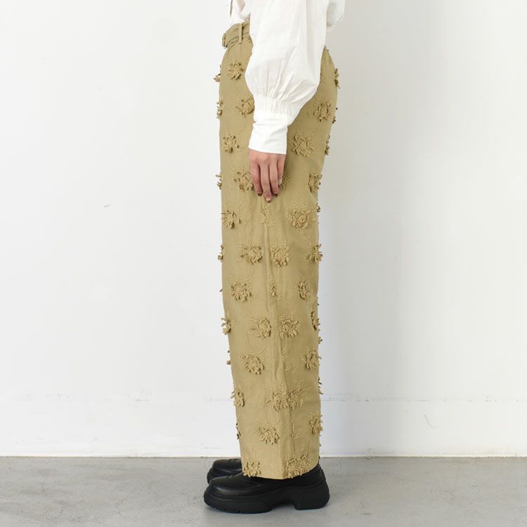 3D embroidery twill easy pants 3Dエンブロイダリーツイルイージーパンツ