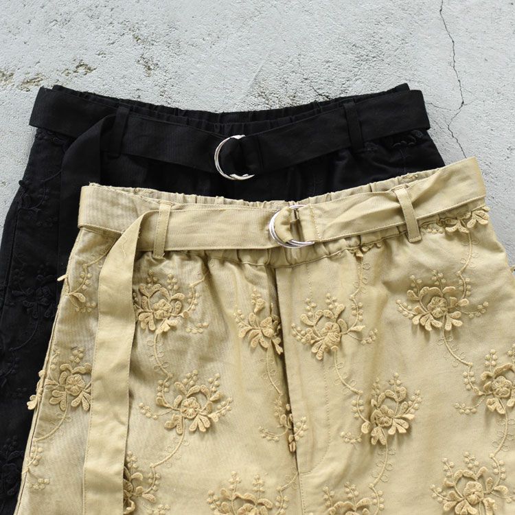 3D embroidery twill easy pants 3Dエンブロイダリーツイルイージーパンツ