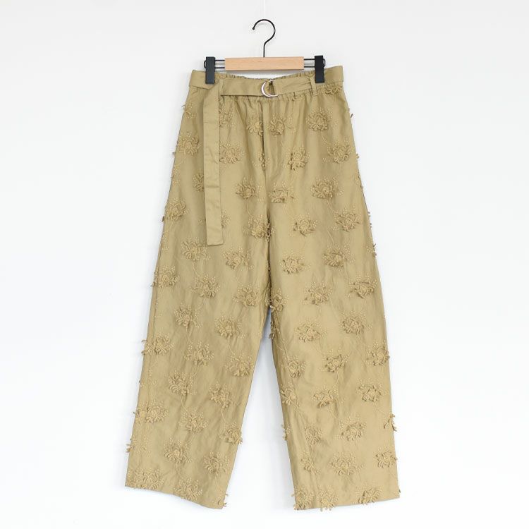 3D embroidery twill easy pants 3Dエンブロイダリーツイルイージーパンツ