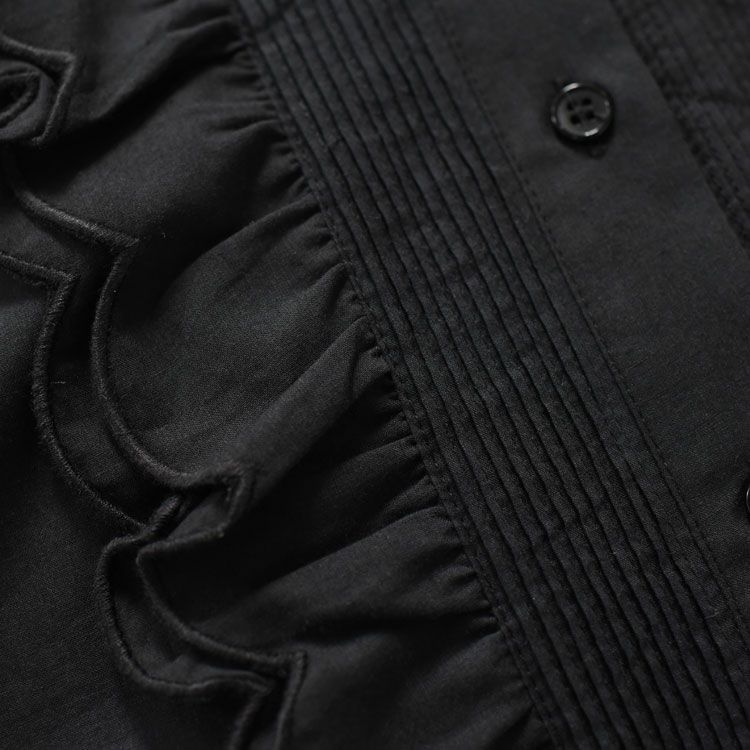 front scallop ribbon blouse フロントスカラップリボンブラウス