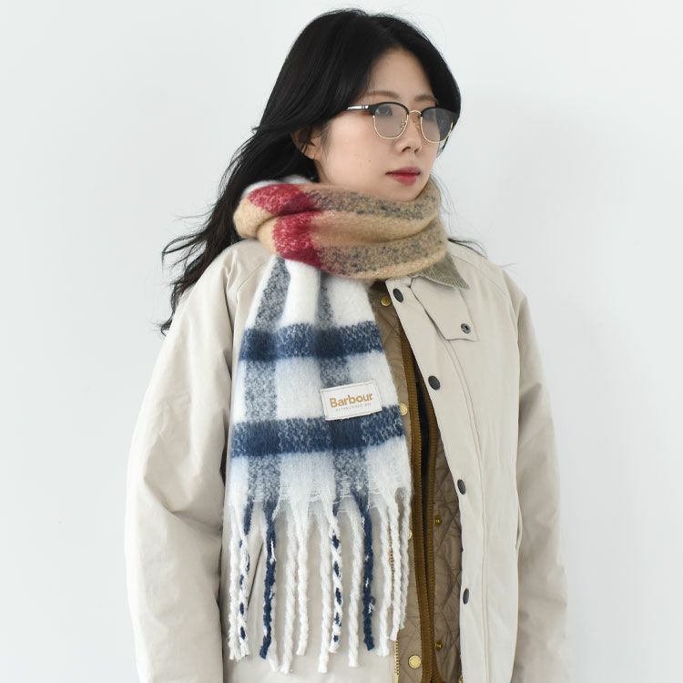 ISLA TARTAN BOUCLE SCARF アイラ タータンブークレ マフラー