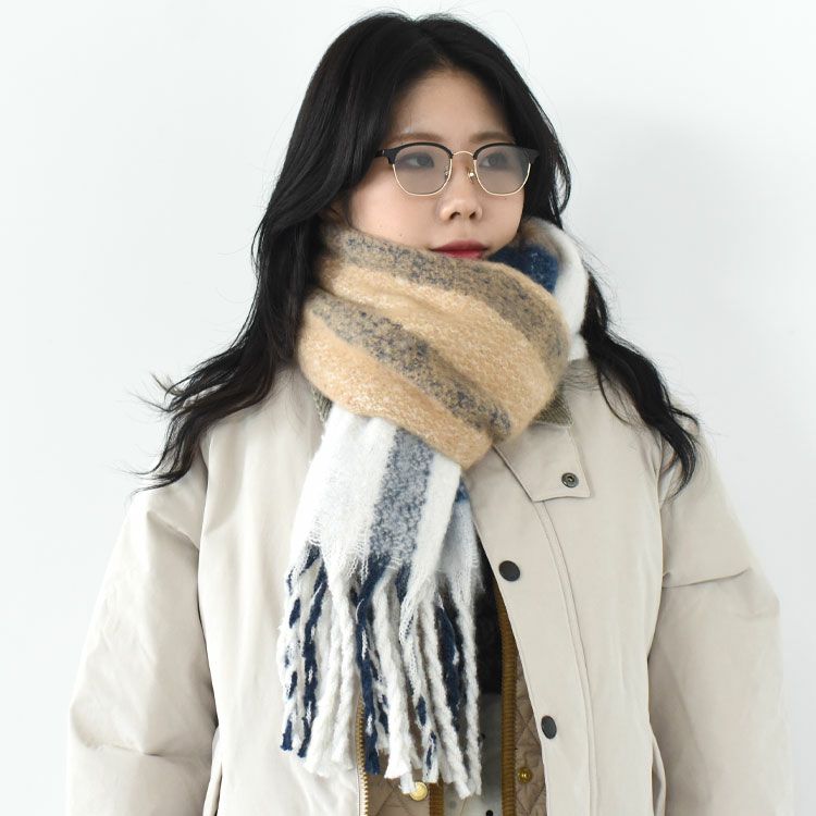 ISLA TARTAN BOUCLE SCARF アイラ タータンブークレ マフラー