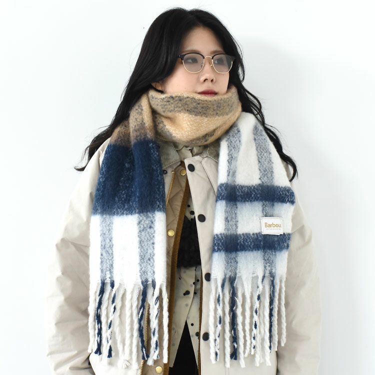 ISLA TARTAN BOUCLE SCARF アイラ タータンブークレ マフラー