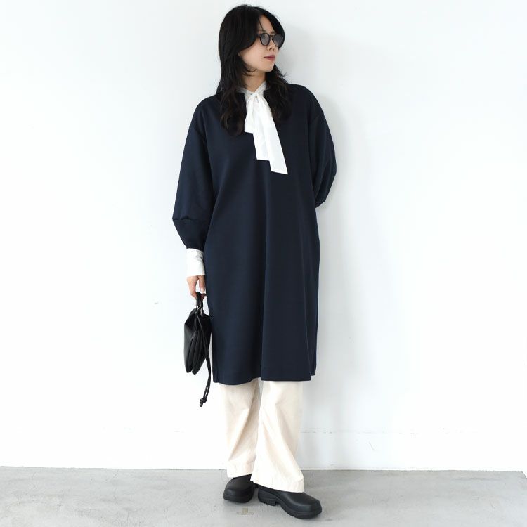 smooth double-knit skipper onepiece スムースダブルニットスキッパーワンピース