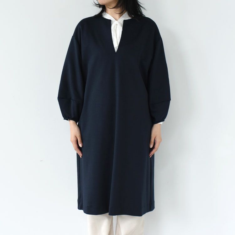 smooth double-knit skipper onepiece スムースダブルニットスキッパーワンピース