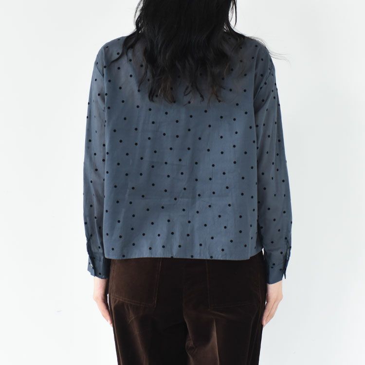 flocky dots print shirt フロッキードットプリントシャツ