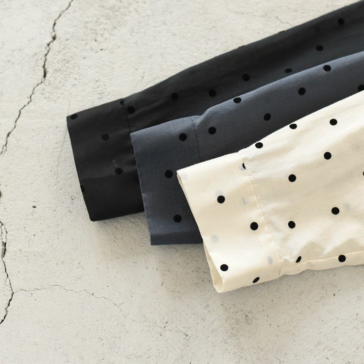 flocky dots print shirt フロッキードットプリントシャツ