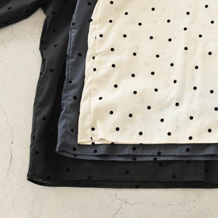 flocky dots print shirt フロッキードットプリントシャツ