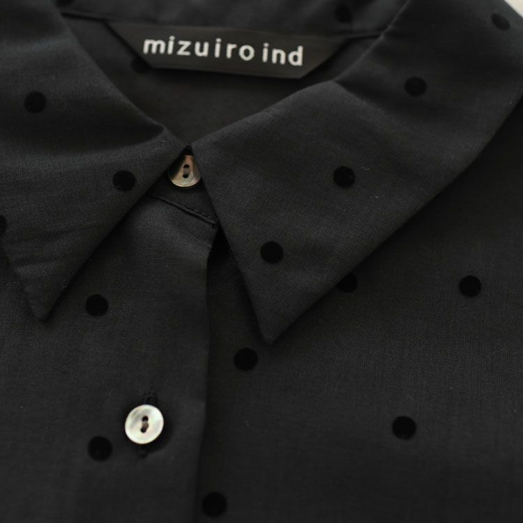 flocky dots print shirt フロッキードットプリントシャツ