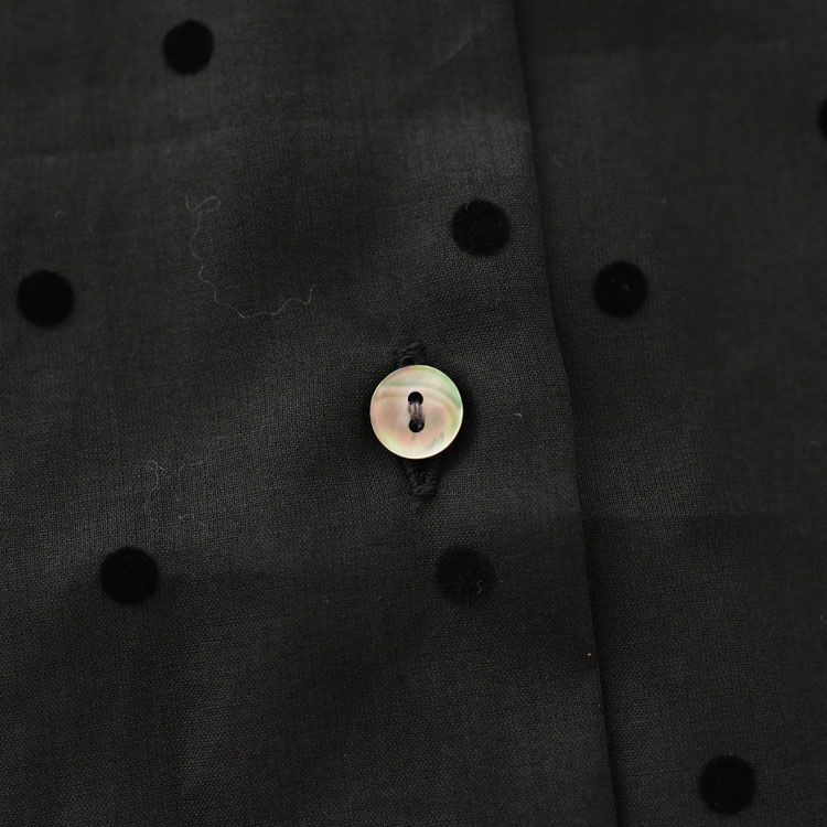 flocky dots print shirt フロッキードットプリントシャツ