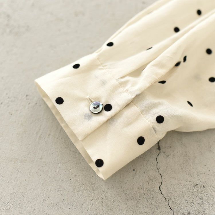 flocky dots print shirt フロッキードットプリントシャツ