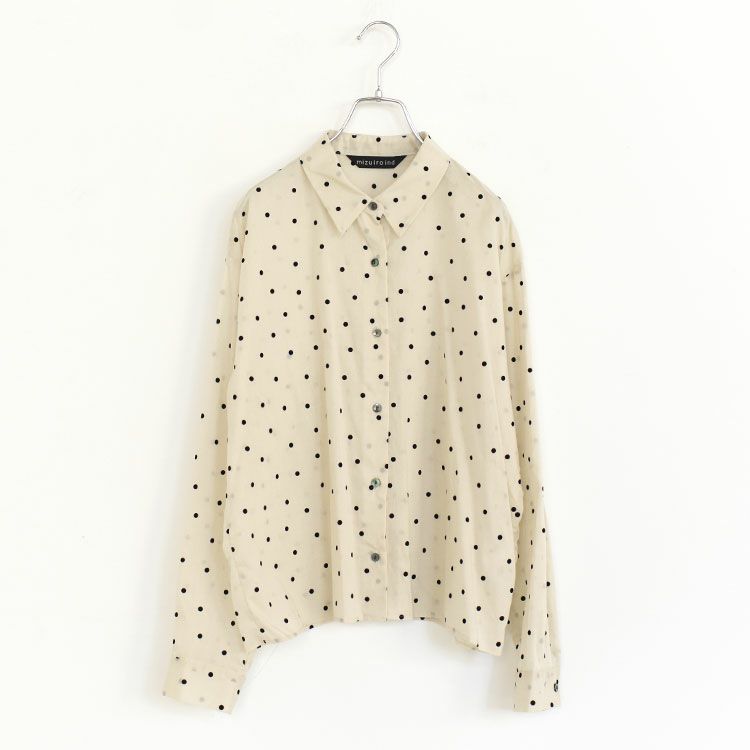 flocky dots print shirt フロッキードットプリントシャツ