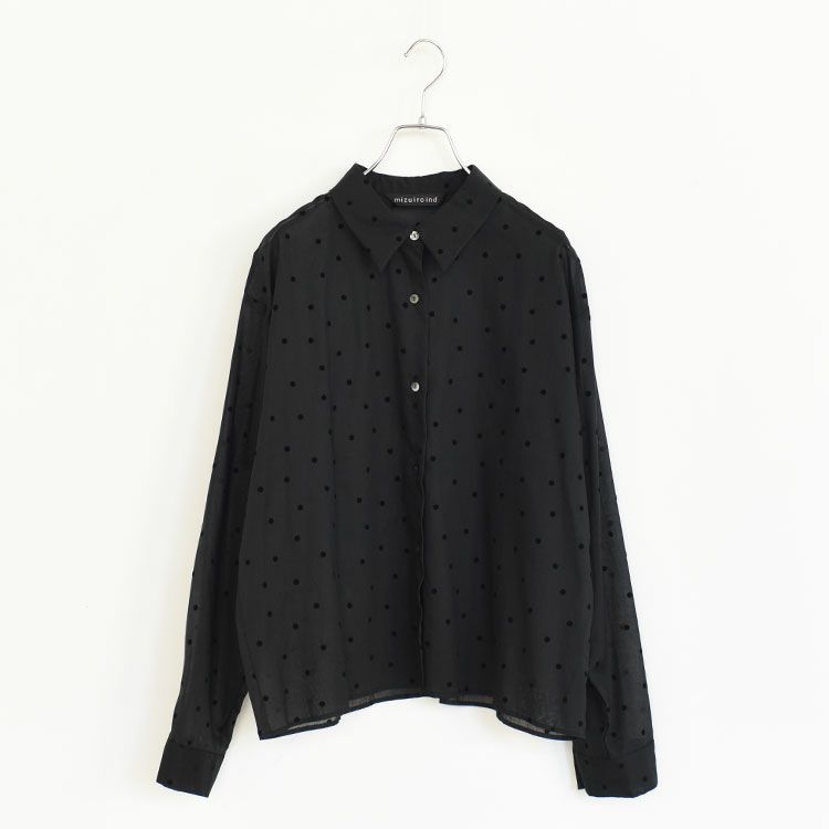 flocky dots print shirt フロッキードットプリントシャツ