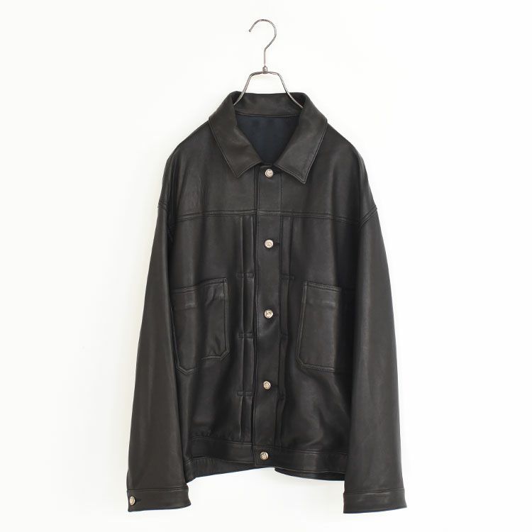 LEATHER JACKET W/SILVER BUTTON（ENTREFINO）