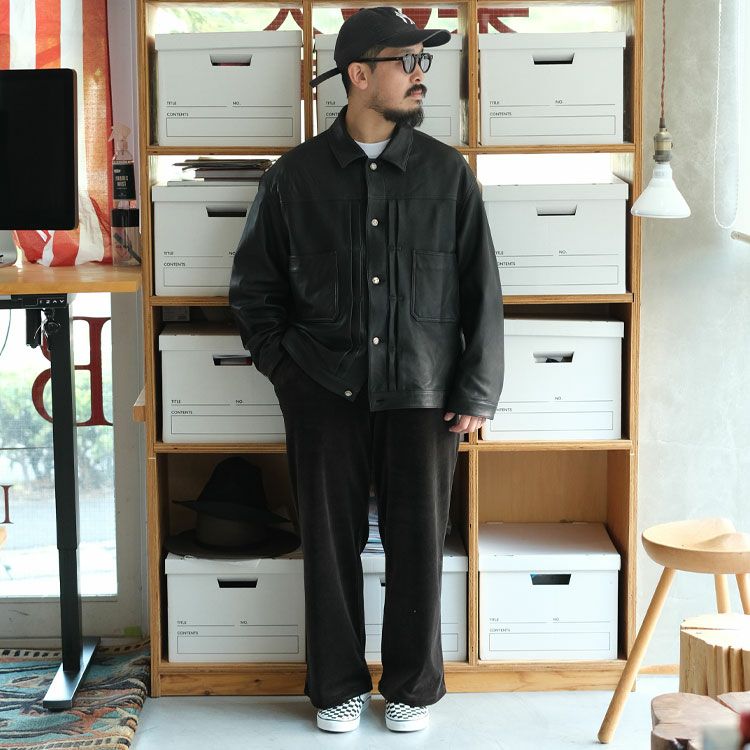 LEATHER JACKET W/SILVER BUTTON（ENTREFINO）