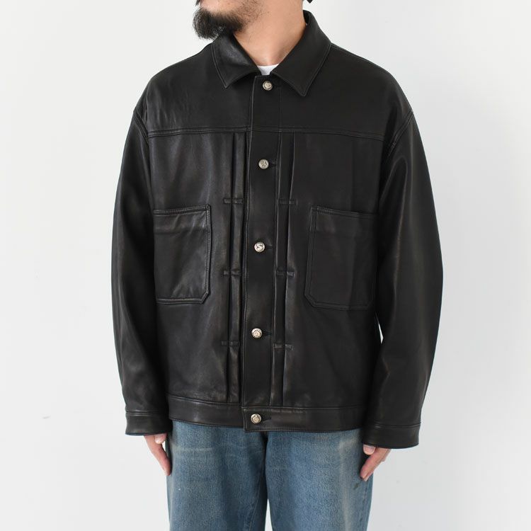 LEATHER JACKET W/SILVER BUTTON（ENTREFINO）