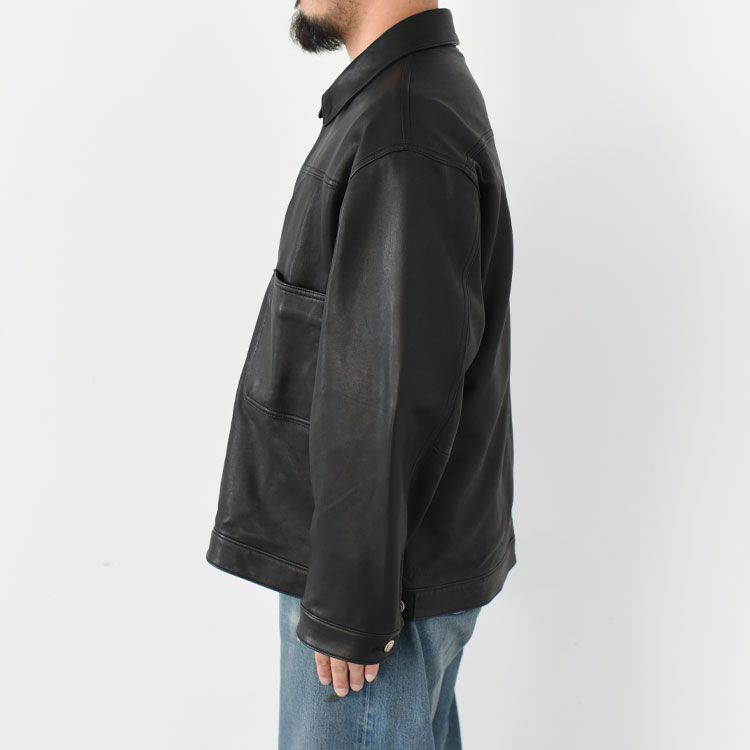 LEATHER JACKET W/SILVER BUTTON（ENTREFINO）