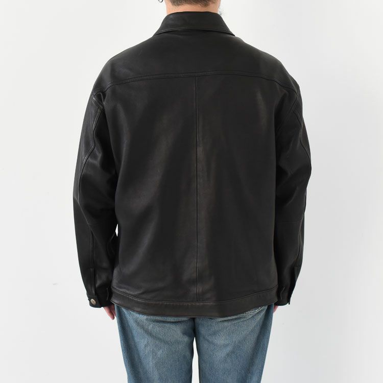 LEATHER JACKET W/SILVER BUTTON（ENTREFINO）