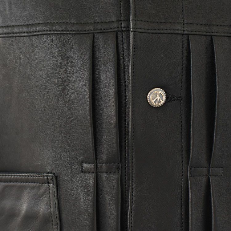 LEATHER JACKET W/SILVER BUTTON（ENTREFINO）