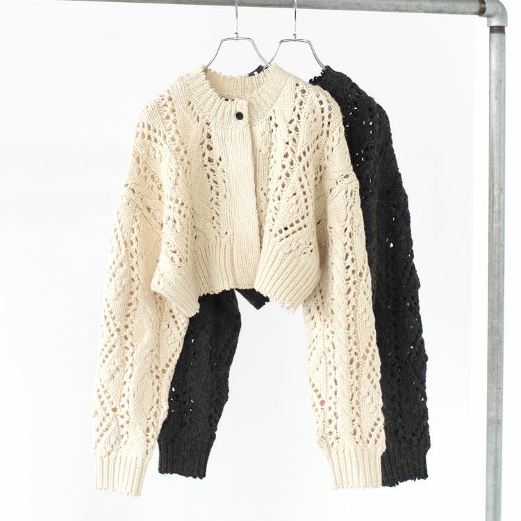 anuke Cable Knit Bustier チャコールグレー Cable Knit Cardigan