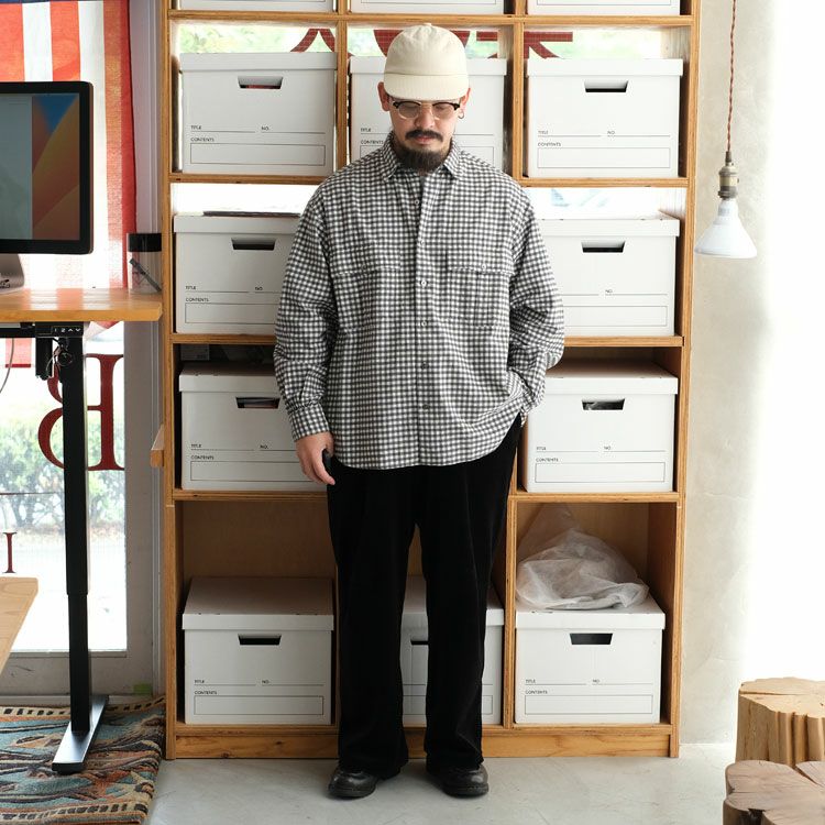 ROLL UP FLANNEL GINGHAM CHECK SHIRT ロールアップ フランネル ギンガムチェックシャツ