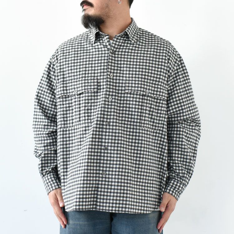 ROLL UP FLANNEL GINGHAM CHECK SHIRT ロールアップ フランネル ギンガムチェックシャツ